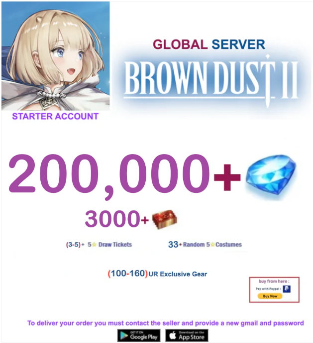 [Global Server/Unlinked] 200,000 Gems  BDust 2 Starter Reroll Account