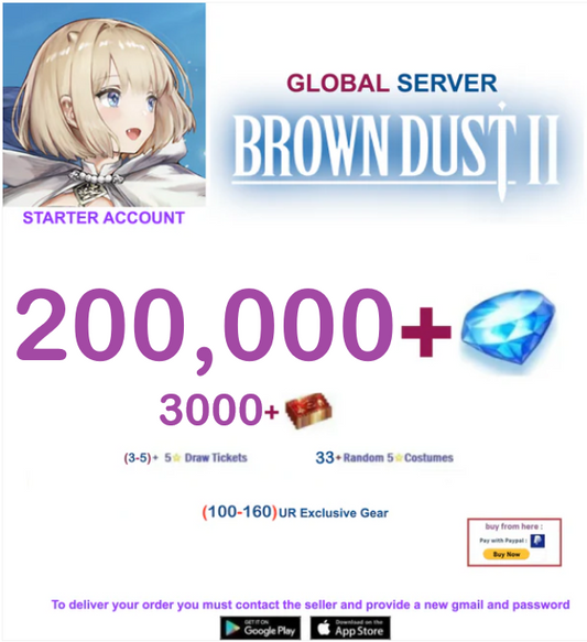 [Global Server/Unlinked] 200,000 Gems  BDust 2 Starter Reroll Account