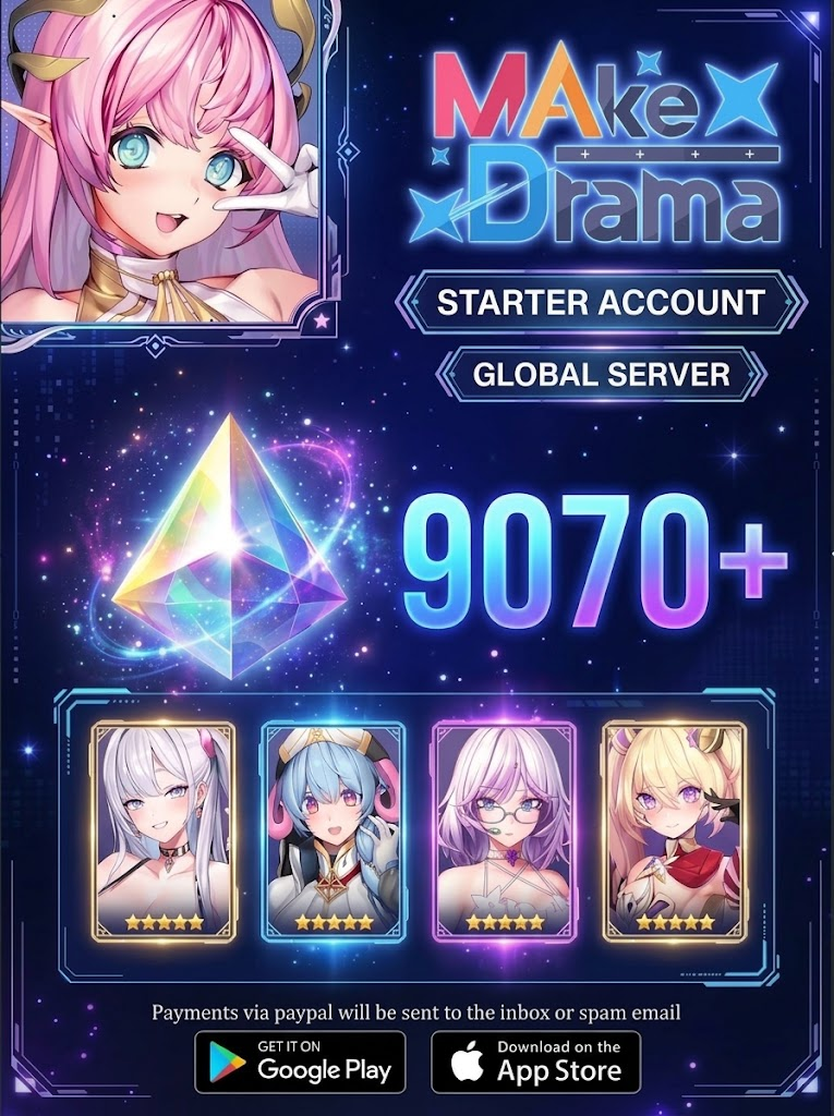 (GLOBAL)  ?? + Gems  MAke Drama : MAD Starter Account Account