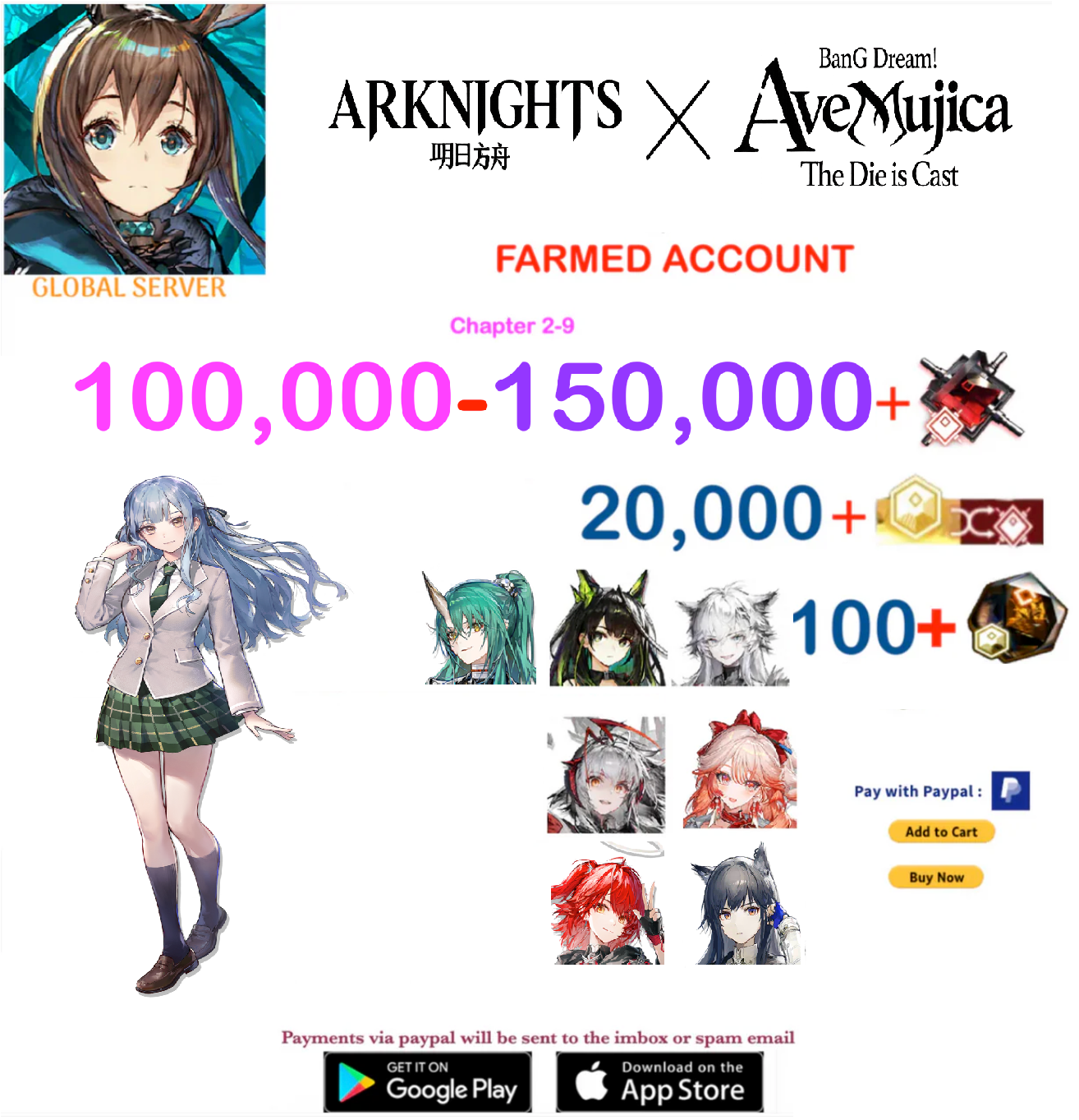 [Global Server] 100,000 +Orundum +  Arknights  Farmed Account v25