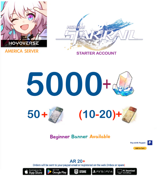 [America Server] 5000+ Jades   Honkai Star rail Starter  Account AR 20+