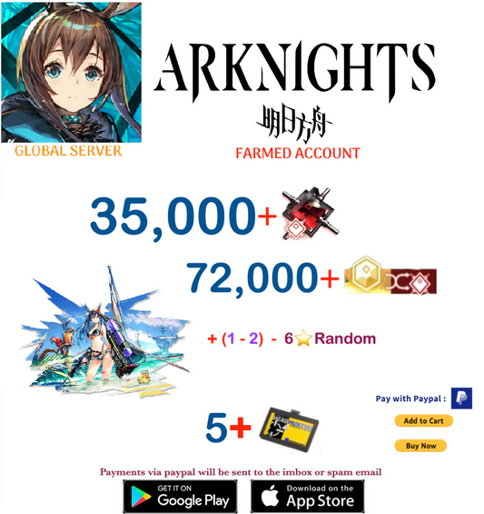 [Global Server] 35,000 +Ch'en The Holungday +1-6⭐ Random Arknights Farmed Account