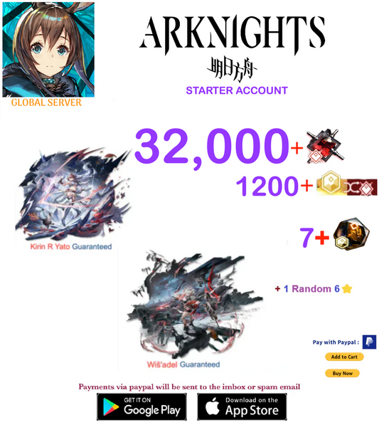 [Global Server] 32,000 +Wiš'adel + Kirin R Yato⭐ character  Arknights Starter Account
