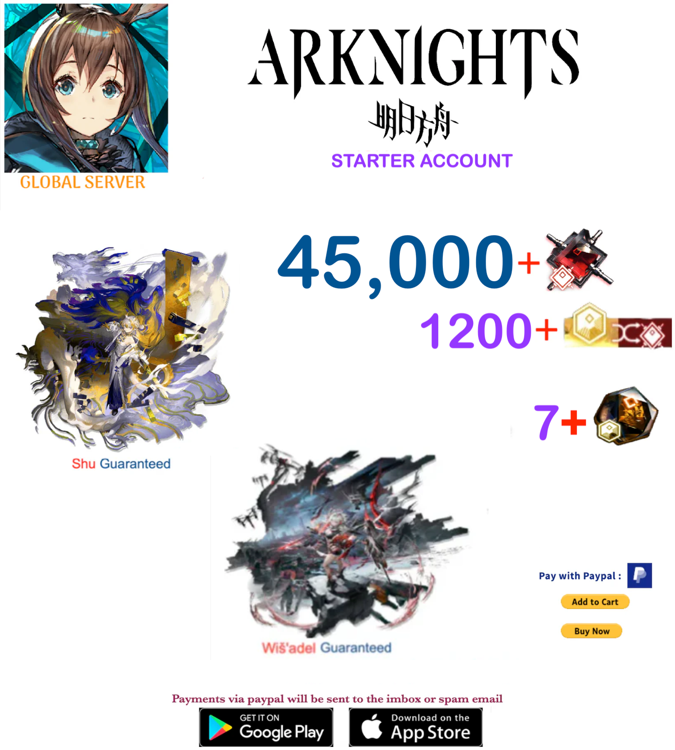 [Global Server] 45,000 +Originite + shu Arknights Starter Account