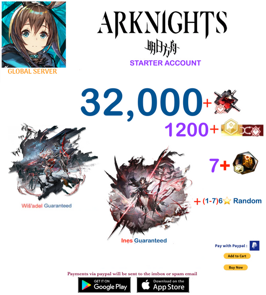 [Global Server] 32,000 +Originite + Wisadel + Ines  Arknights Starter Account