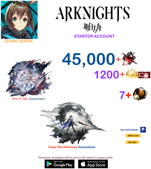 [Global Server] 45,000 +Orundum + Texas the Omertosa  -    Arknights Starter Account