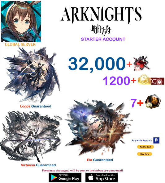 [Global Server] 32,000 +Orundum + Virtuosa+Wiš'adel+Logos+(2-5)6⭐  -    Arknights Starter Account v4