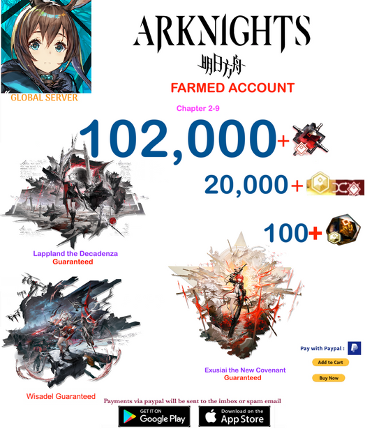 [Global Server] 102,000 +Orundum  Arknights Farmed Account v1