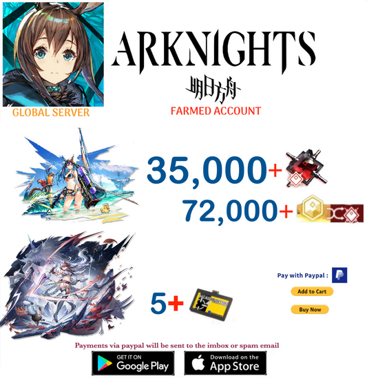 [Global Server] 35,000 +Orundum + Kirin R Yato +Ch'en The Holungday   -    Arknights Farmed Account