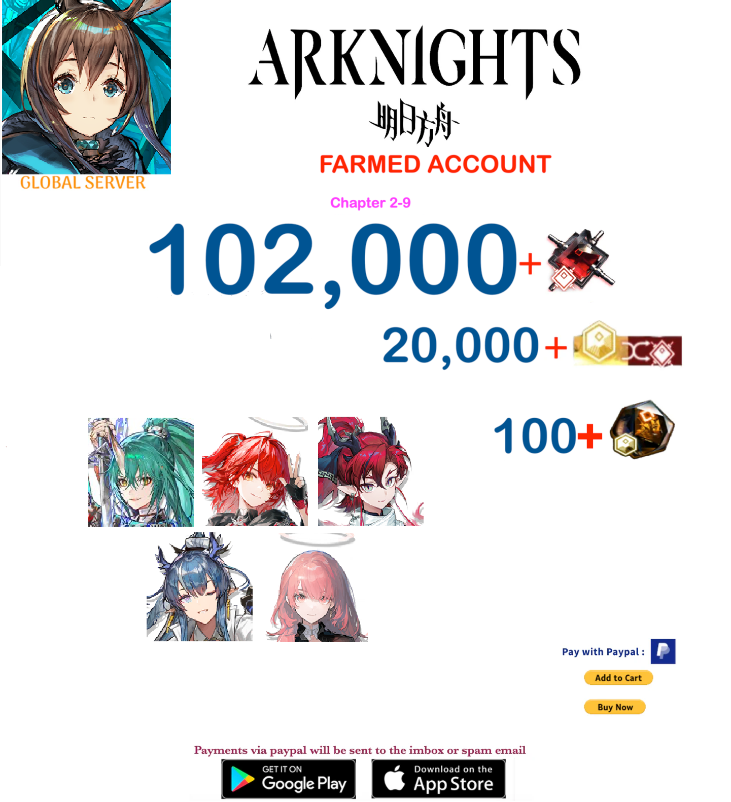 [Global Server] 102,000 +Orundum + Ling Arknights Farmed Account v20