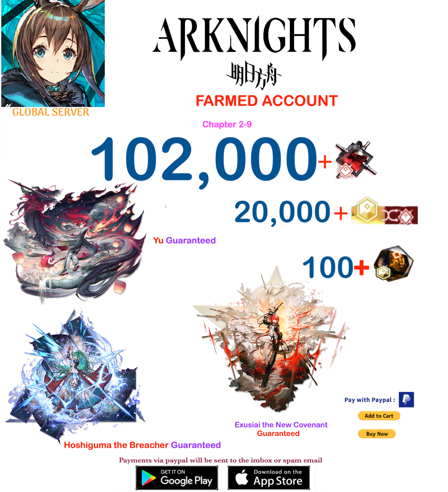 [Global Server] 110,000 +Orundum  Arknights Farmed Account v1