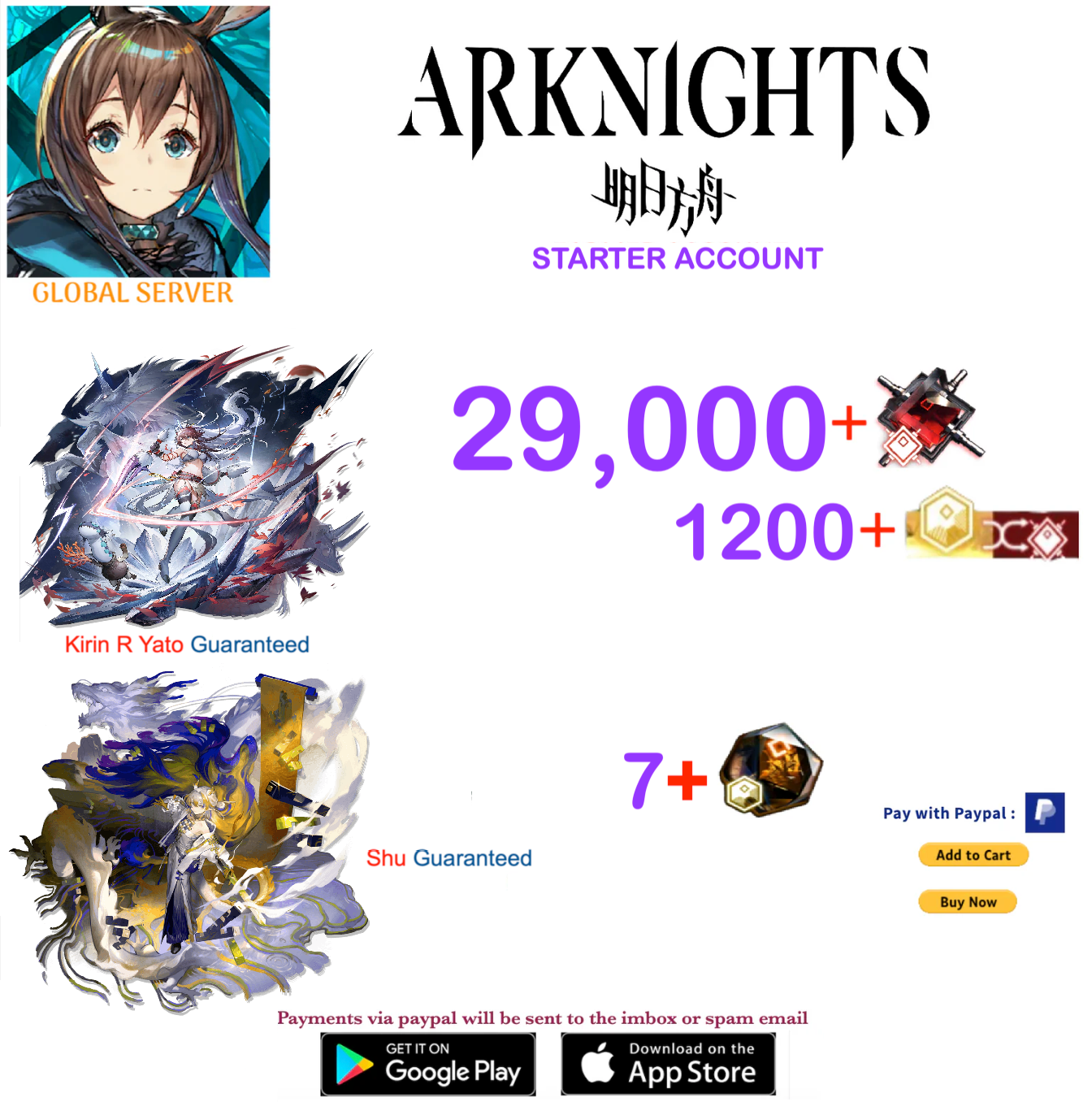 [Global Server] 29,000 +Originite + shu Arknights Starter Account