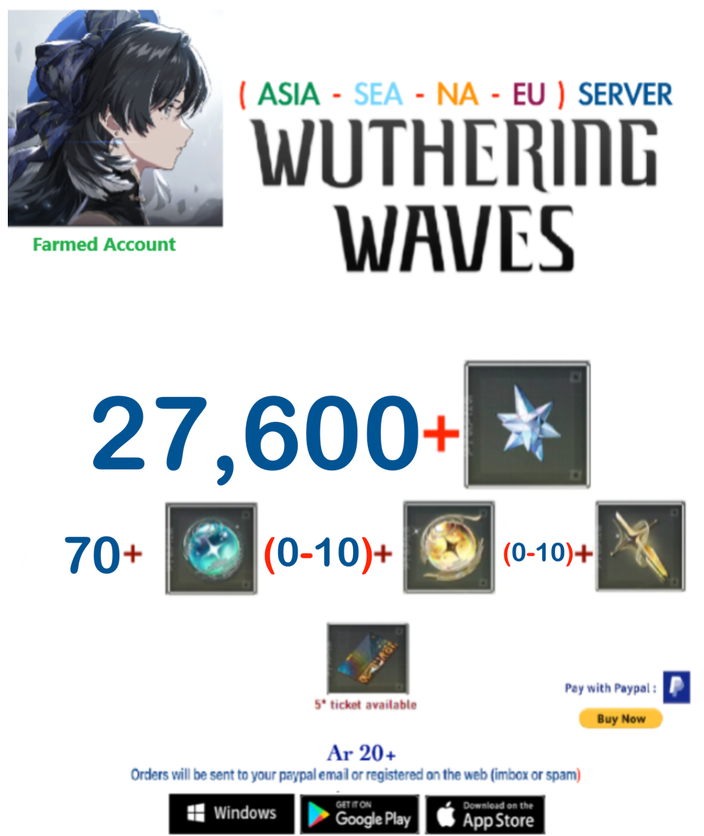 (All Server) 26,000+ Wuthering Waves  Farmed  Account