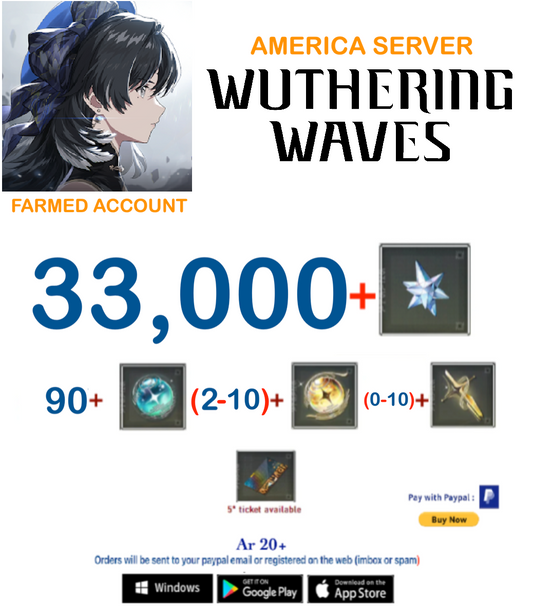 (America Server) 33,000 Wuthering Waves Farmed Account