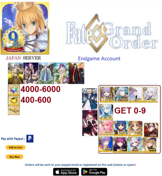 [JAPAN SERVER]  Custom v5 Fate Grand Order FGO Endgame  Account