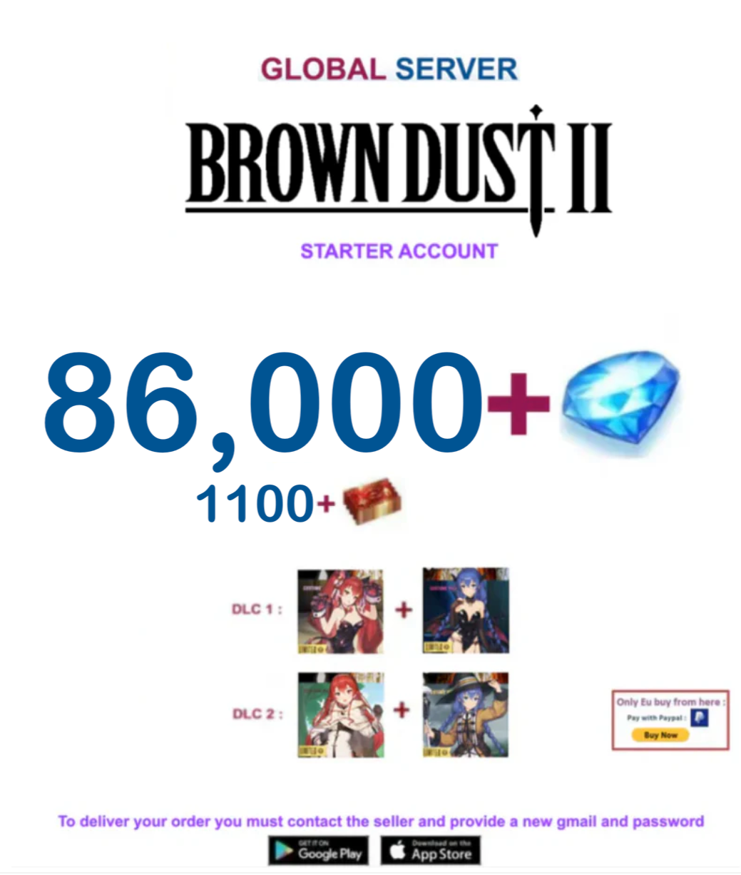 [Global Server/Unlinked] 86,000 Gems  BDust 2 x MT Collab  Starter Reroll Account