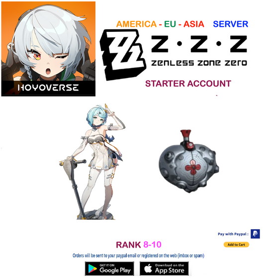 (All Server)  Seed + Weapon   - Zenless Zone Zero Starter Account (RANK 8)