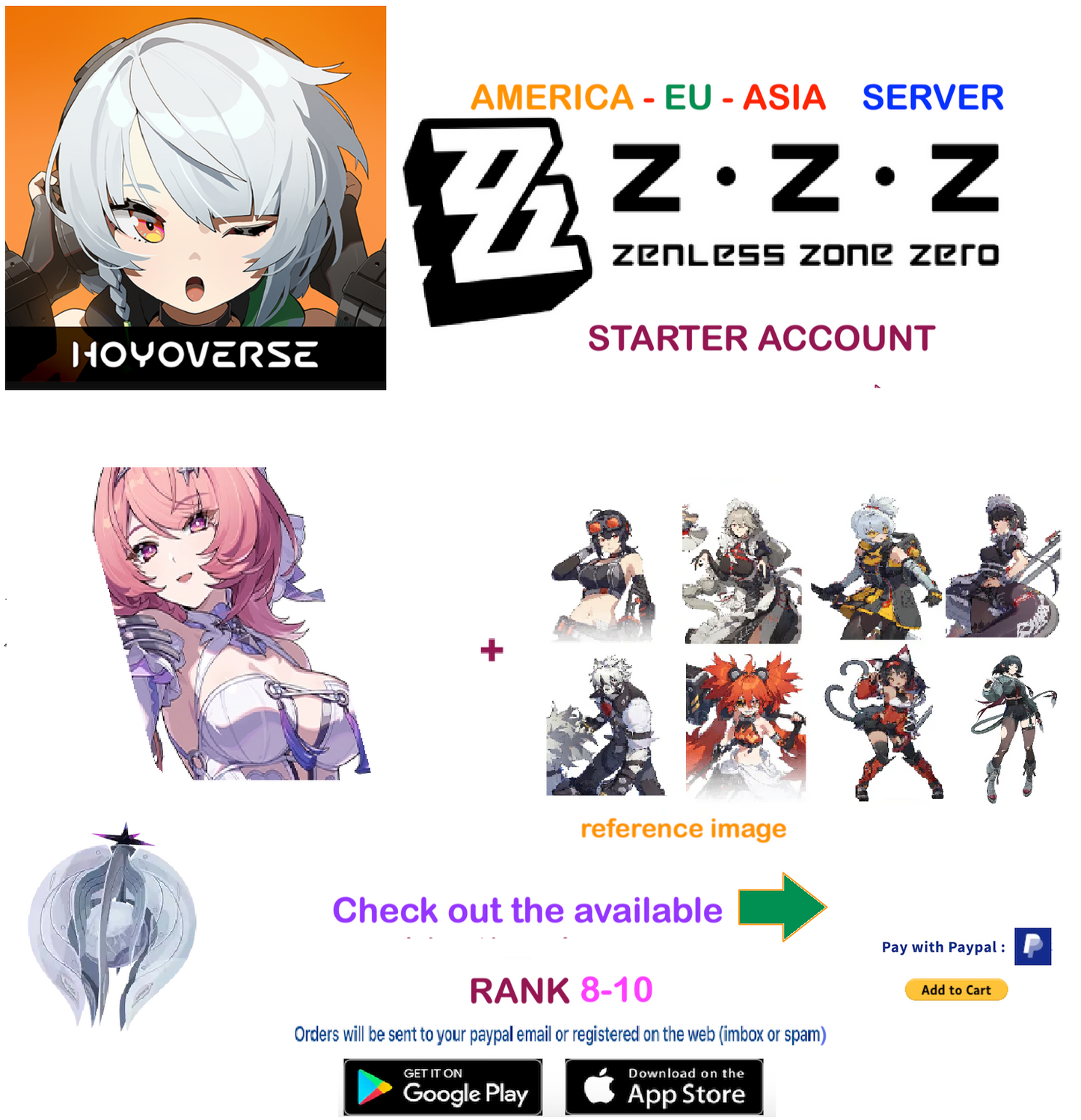 (America/Europe Server)  Remielle Dan - Zenless Zone Zero Starter Account (RANK 8+)