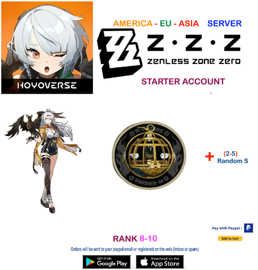 (All Server)  Yixuan+ Weapon   - Zenless Zone Zero Starter Account (RANK 8)