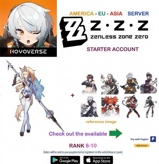 (America/Europe/Asia Server)  SIGRID - Zenless Zone Zero Starter Account (RANK 8+)